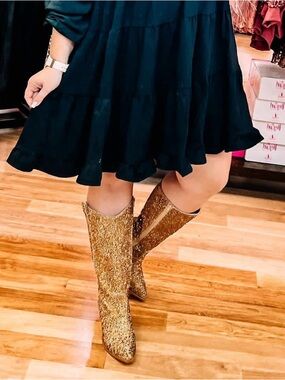 Corky’s Glitzy Gold Rhinestone Women's Boots